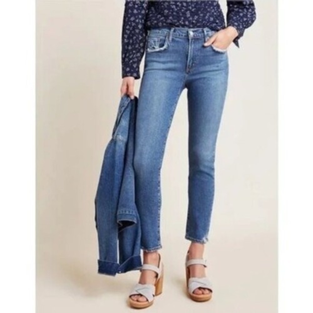 AGOLDE Nico High Rise Slim Fit Jeans Blue Denim Button Fly Size 27